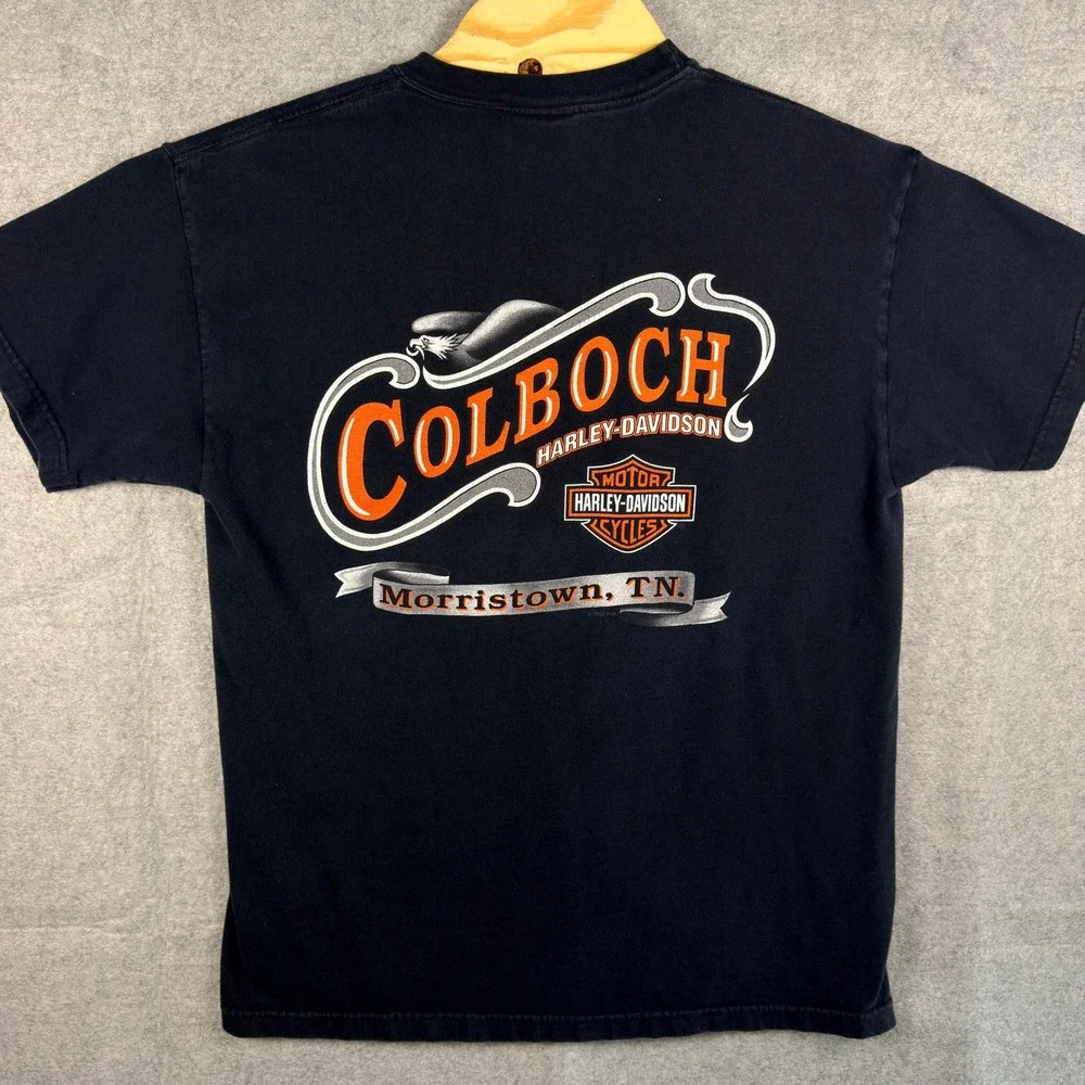 Vintage Harley-Davidson T-Shirt Mens Large Colboch Morristown TN Graphic Black